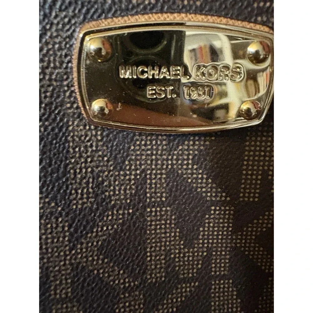 Michael Kors Jet Set Travel Satchel Crossbody Wallet Brown MK Logo Matching Set